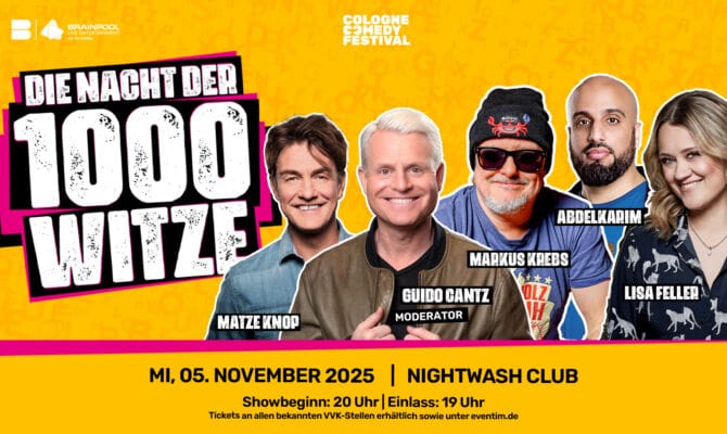 Die Nacht der 1000 Witze – mit Markus Krebs, Lisa Feller, Abdelkarim, Guido Cantz und Matze Knop